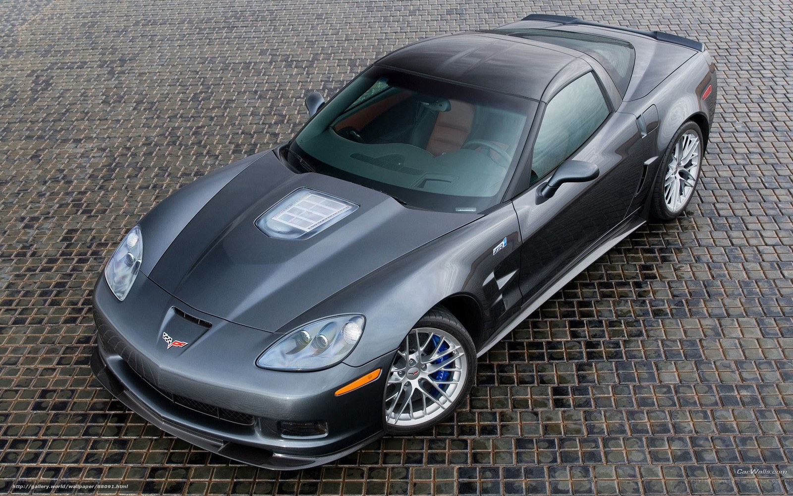 Gray Corvette ZR1 sports car