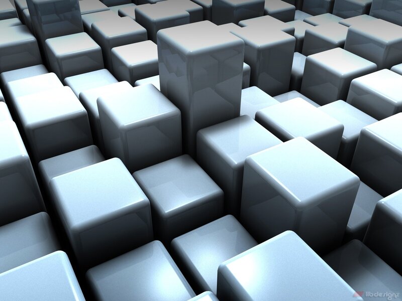 Gray Cubes in Grid — Neutral, 3d Render