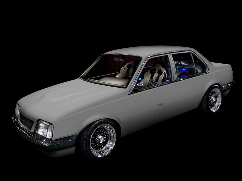 gray custom sedan car