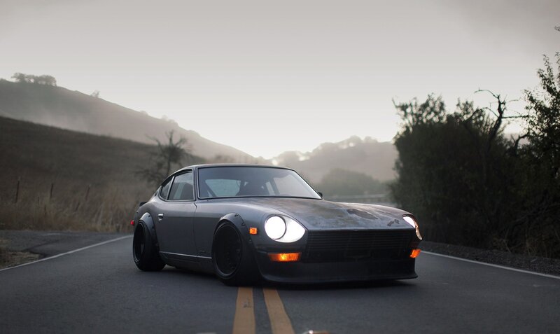 Gray Datsun 240z Car — Dramatic