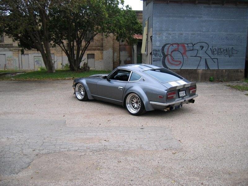 gray datsun 240z with widebody