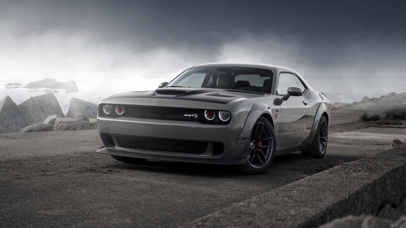 Gray Dodge Challenger — Dramatic, Photograph