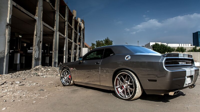 Gray Dodge Challenger — Dramatic