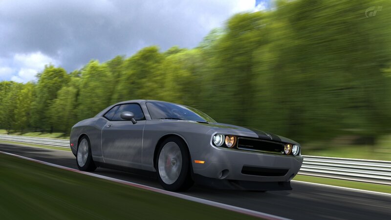 Gray Dodge Challenger — Dynamic, Afternoon, 3d Render