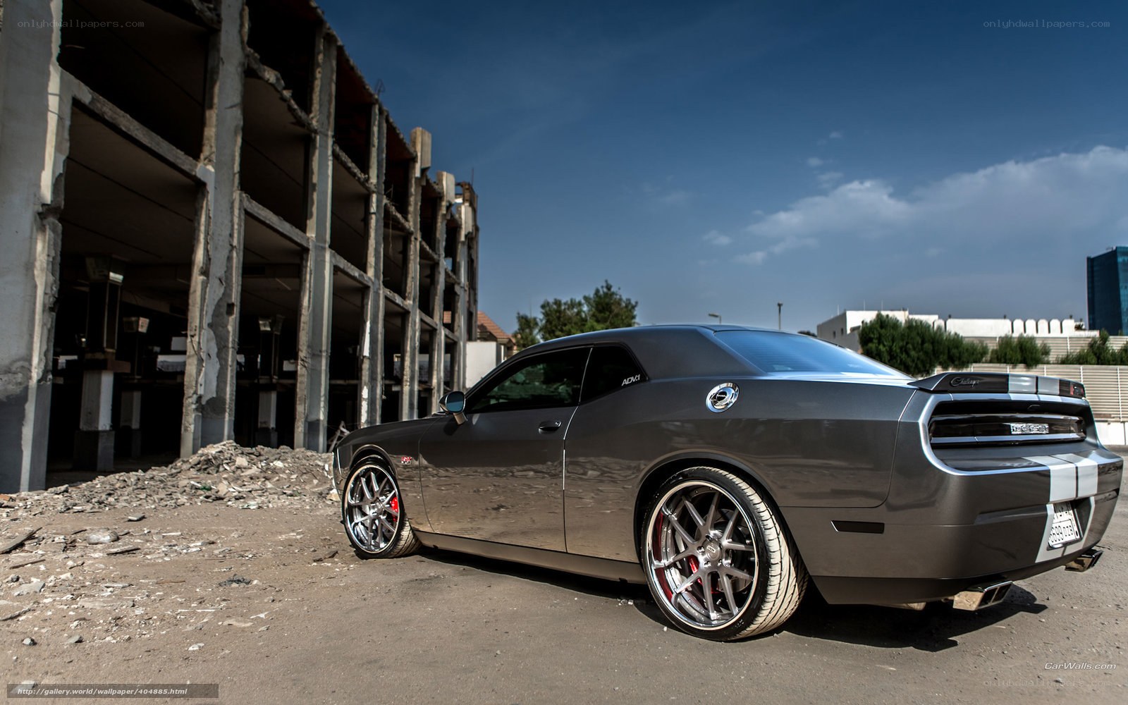 gray dodge challenger in urban setting