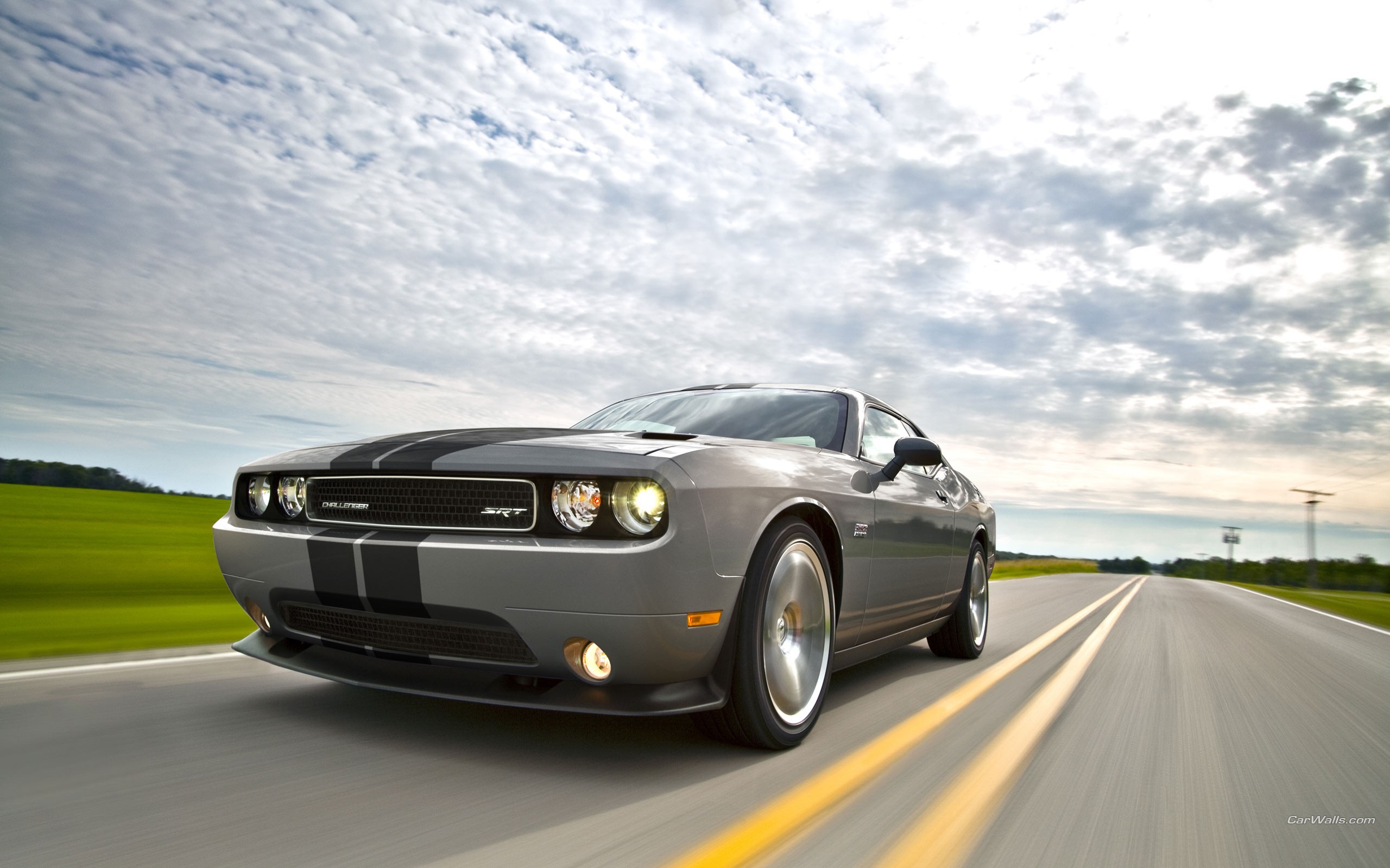 gray dodge challenger on road