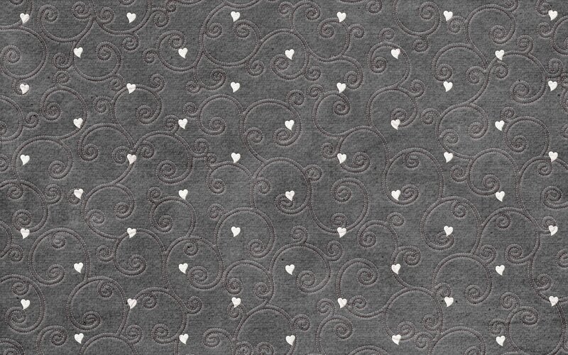 gray fabric with heart pattern