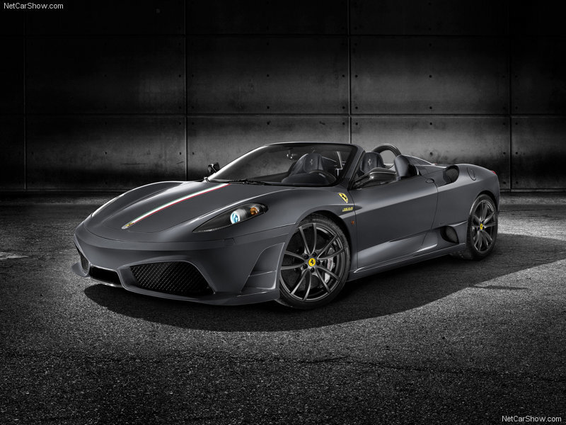 Gray Ferrari Convertible — Dramatic, Photograph, Car, Stripes, Wall