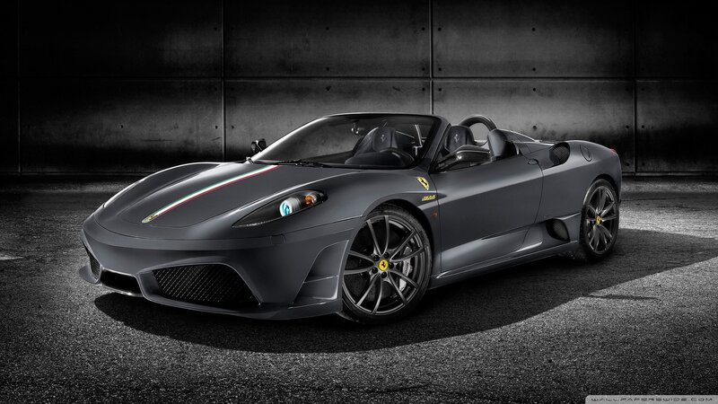 Gray Ferrari Convertible — Dramatic, Photograph, Car