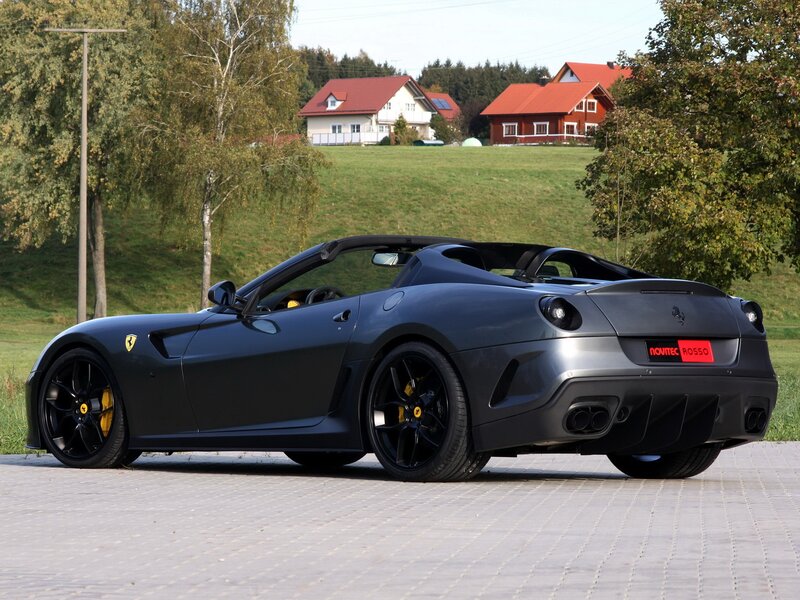 Gray Ferrari convertible sports car
