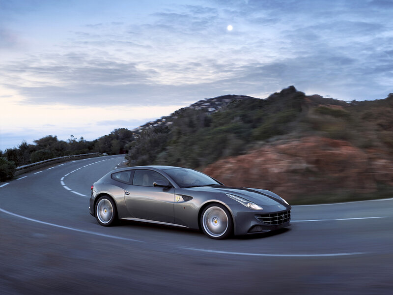 Gray Ferrari Driving — Dynamic