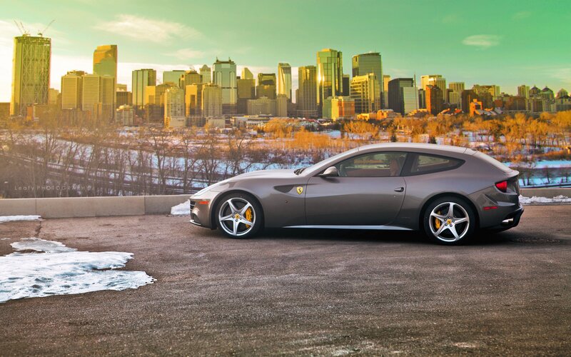 Gray Ferrari Ff — Serene, Winter, Photograph