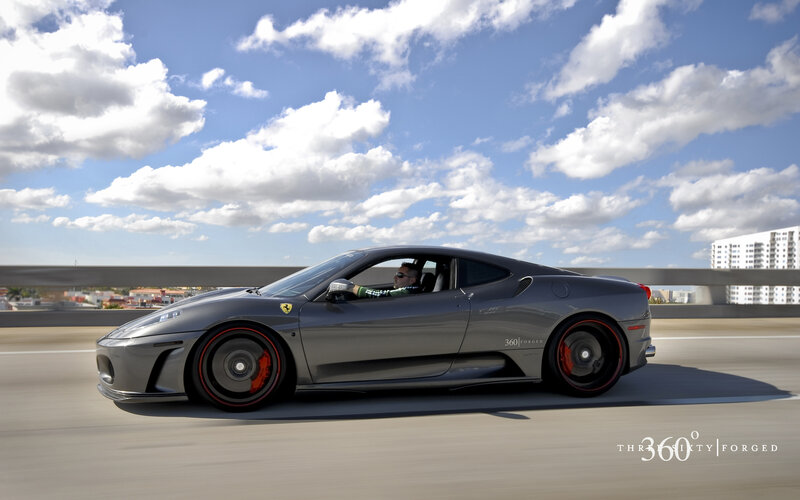 Gray Ferrari on Highway