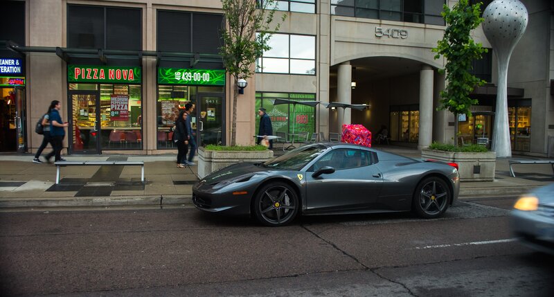 Gray Ferrari on Street