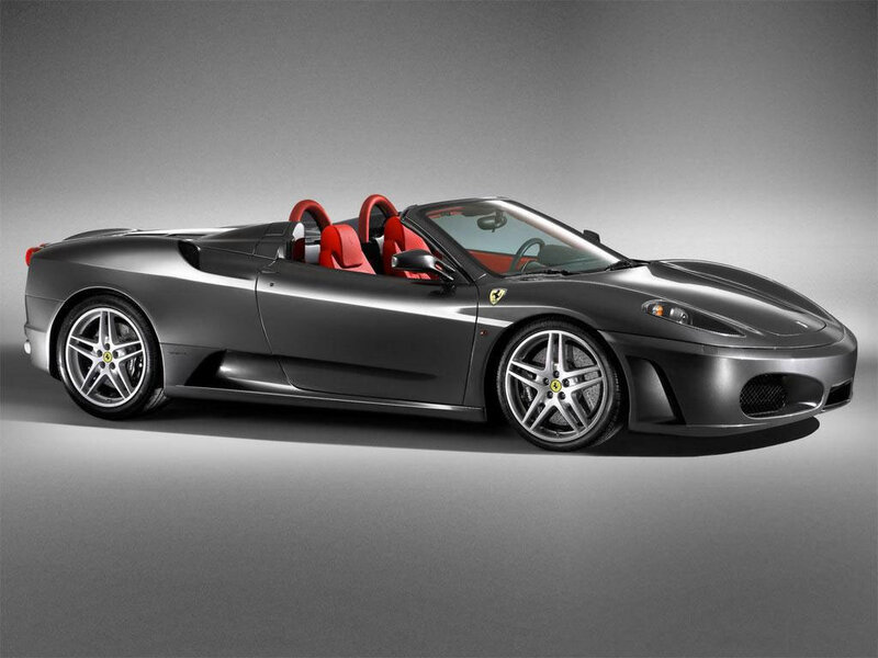 Gray Ferrari Spider sports car