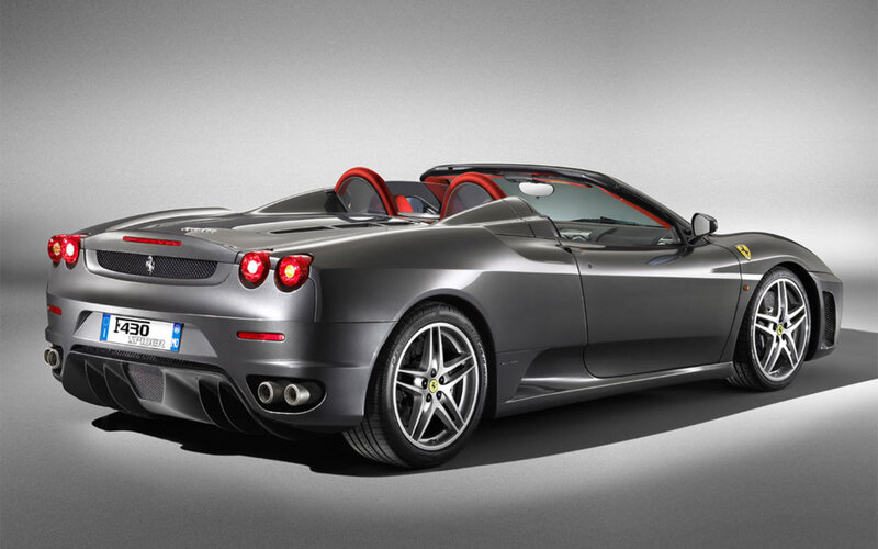 Gray Ferrari Spider sports car
