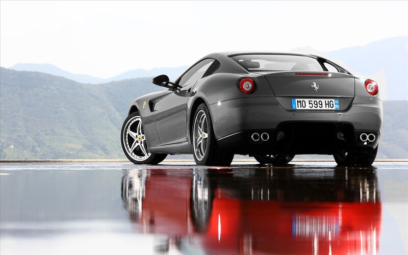Gray Ferrari sports car