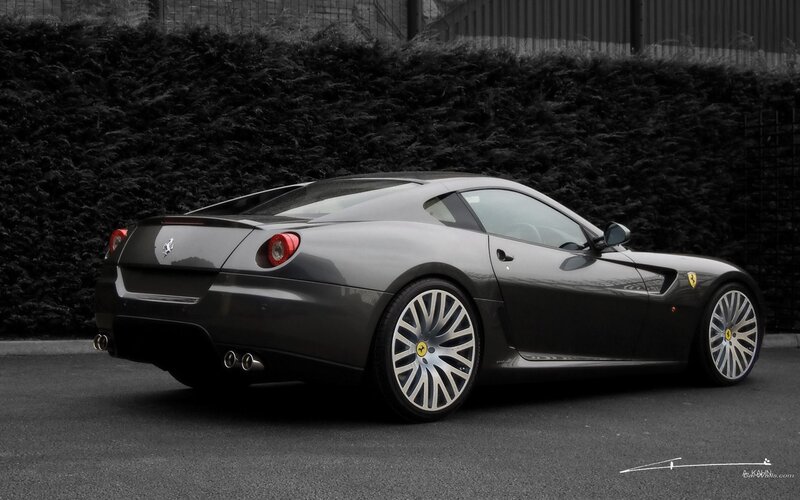 Gray Ferrari sports car
