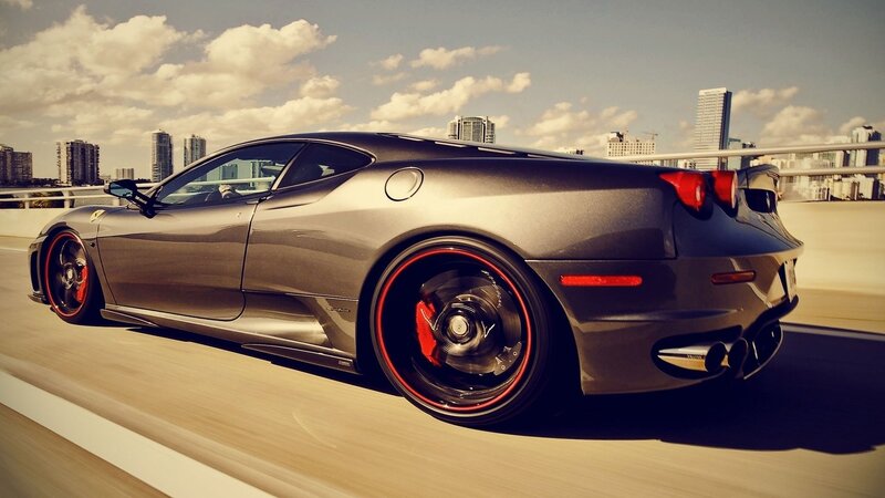 gray ferrari sports car