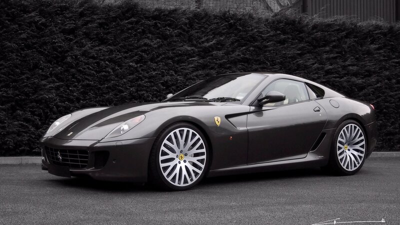 Gray Ferrari sports car