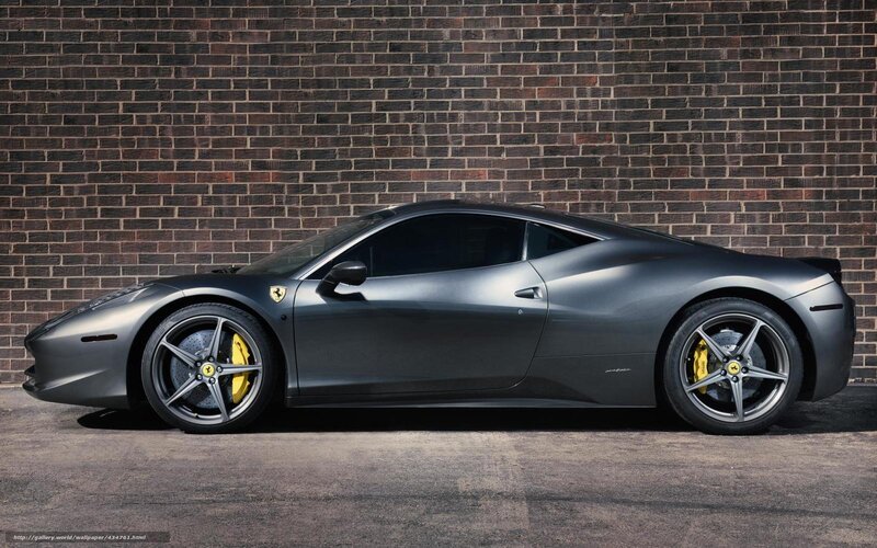 Gray Ferrari Sports Car — Dramatic, Afternoon, Photograph, Brick Wall