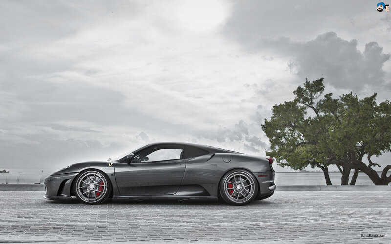 Gray Ferrari Sports Car — Dramatic, Photograph