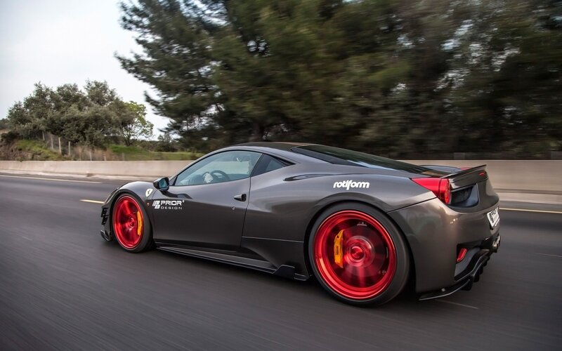 Gray Ferrari Sports Car — Dynamic