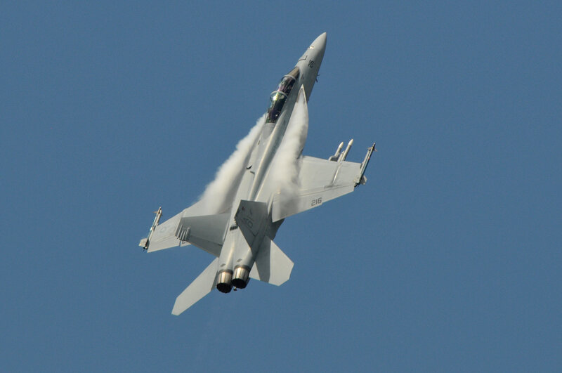 Gray Fighter Jet in Flight