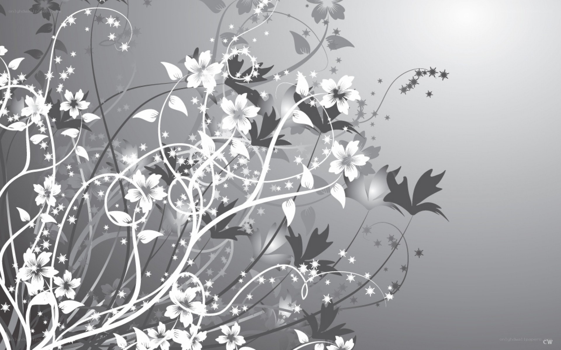 gray floral abstract design