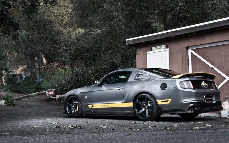 Gray Ford Mustang — Dramatic, Photograph, Car, Garage
