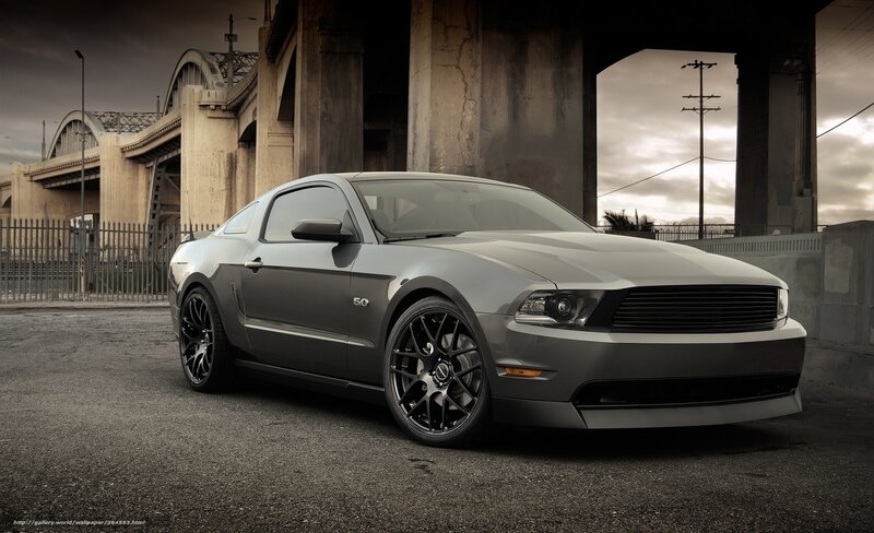 Gray Ford Mustang — Dramatic, Sunset, Photograph