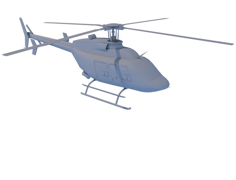 Gray Helicopter Model