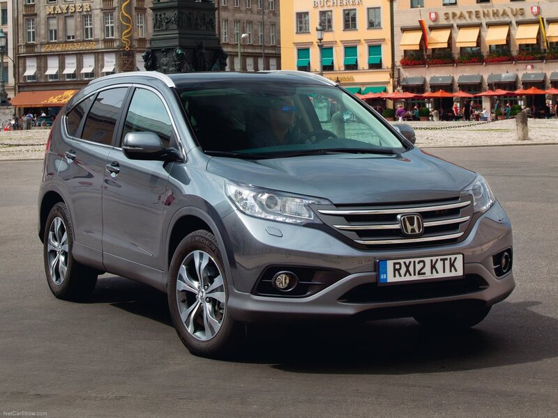 Gray Honda CR-V on city street