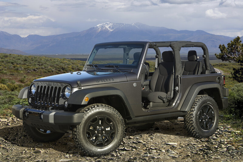 Gray Jeep Wrangler — Outdoor