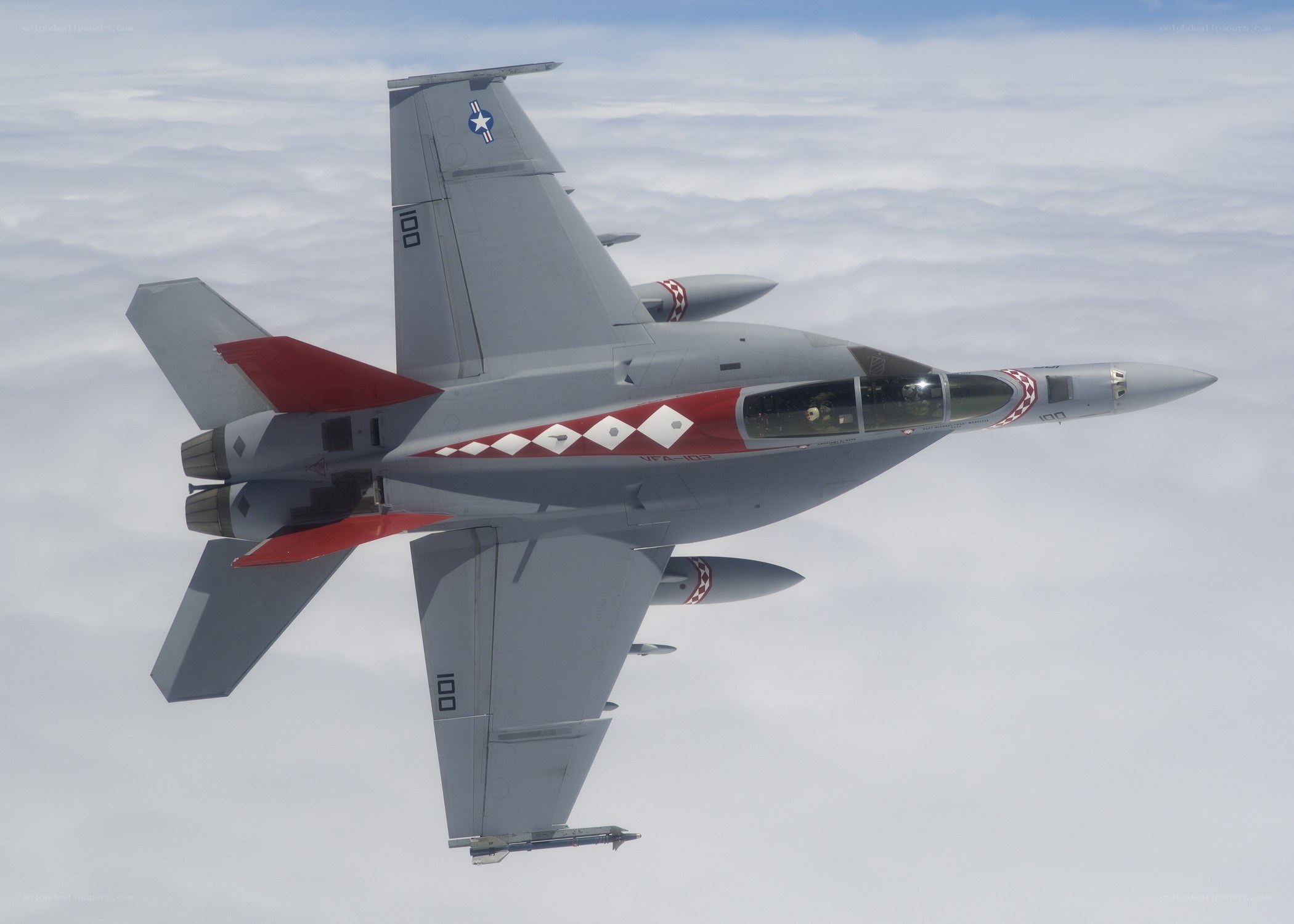 gray jet with red accents