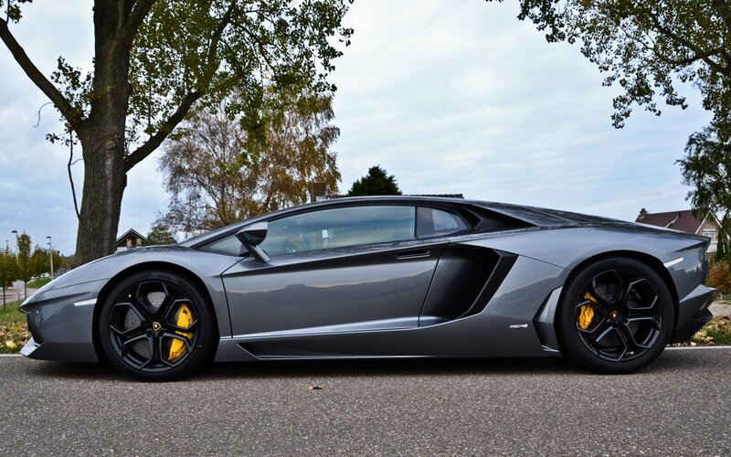 Gray Lamborghini Aventador — Calm, Autumn