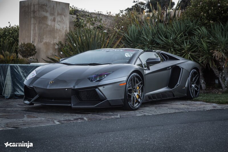 Gray Lamborghini Aventador — Dramatic
