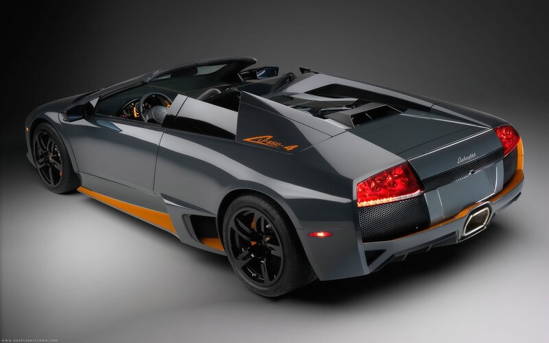 Gray Lamborghini Convertible — Dramatic, Photograph, Car