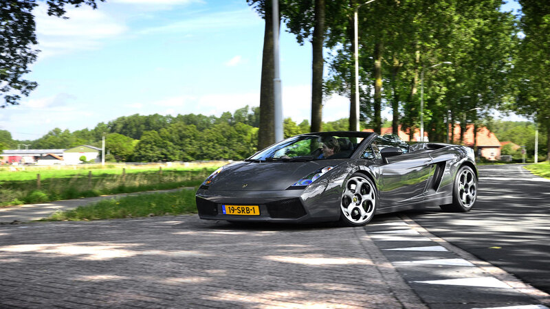 Gray Lamborghini Convertible — Serene