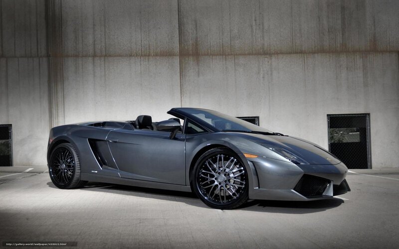 Gray Lamborghini convertible