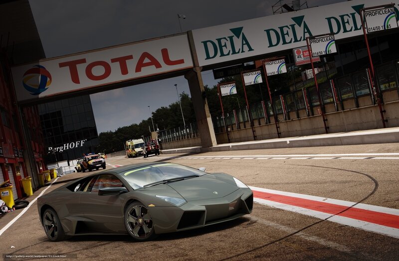Gray Lamborghini on Racetrack — Dramatic