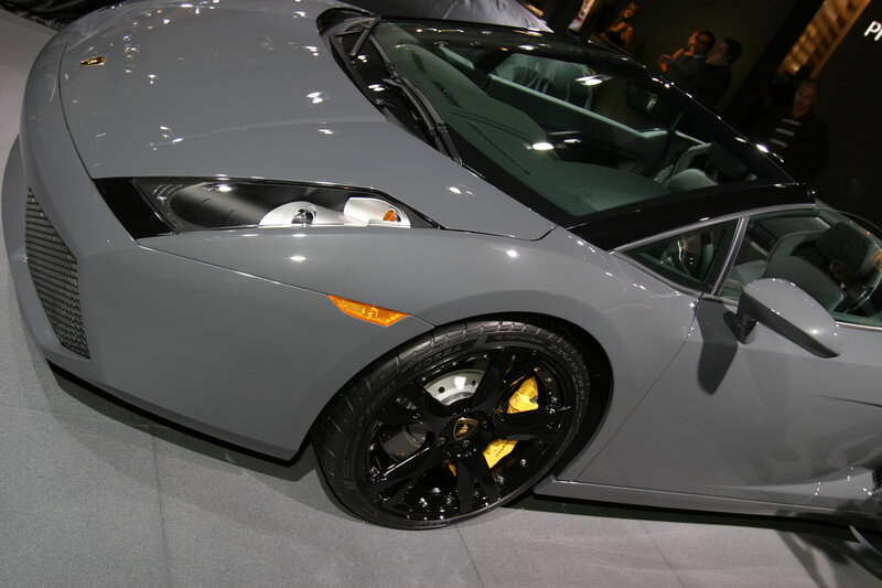Gray Lamborghini sports car