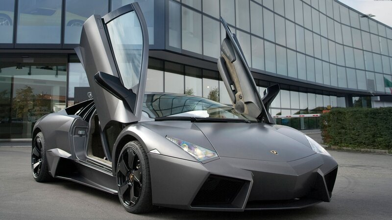 Gray Lamborghini Sports Car — Dramatic, Afternoon