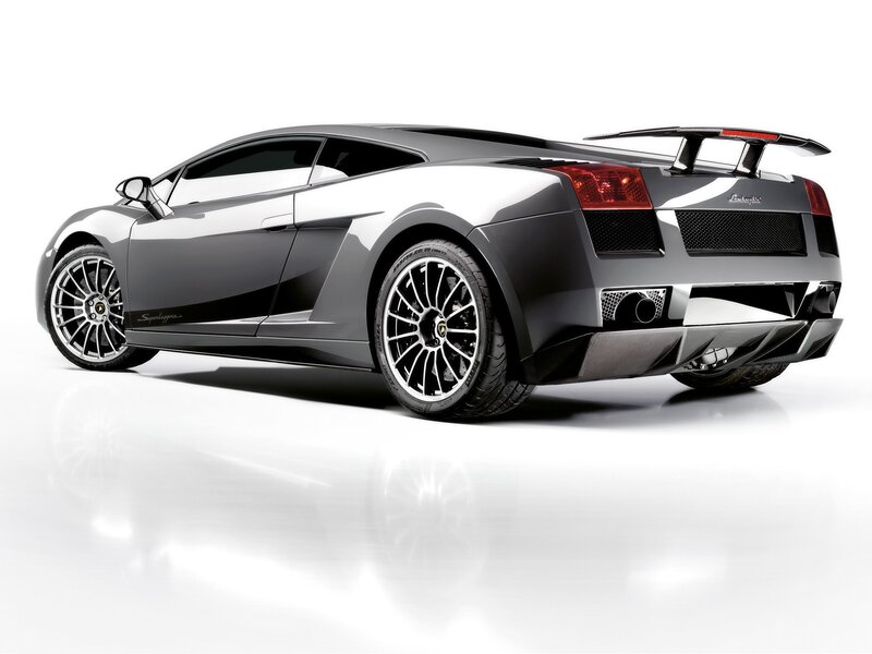 Gray Lamborghini Sports Car — Dramatic, Photograph, Rear Wing, Exhaust Pipes
