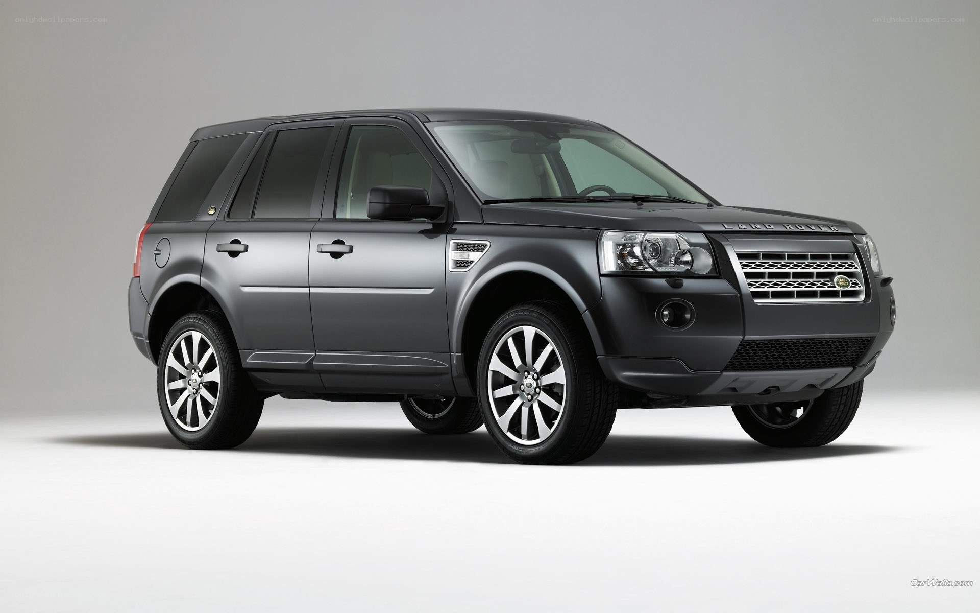 gray land rover suv