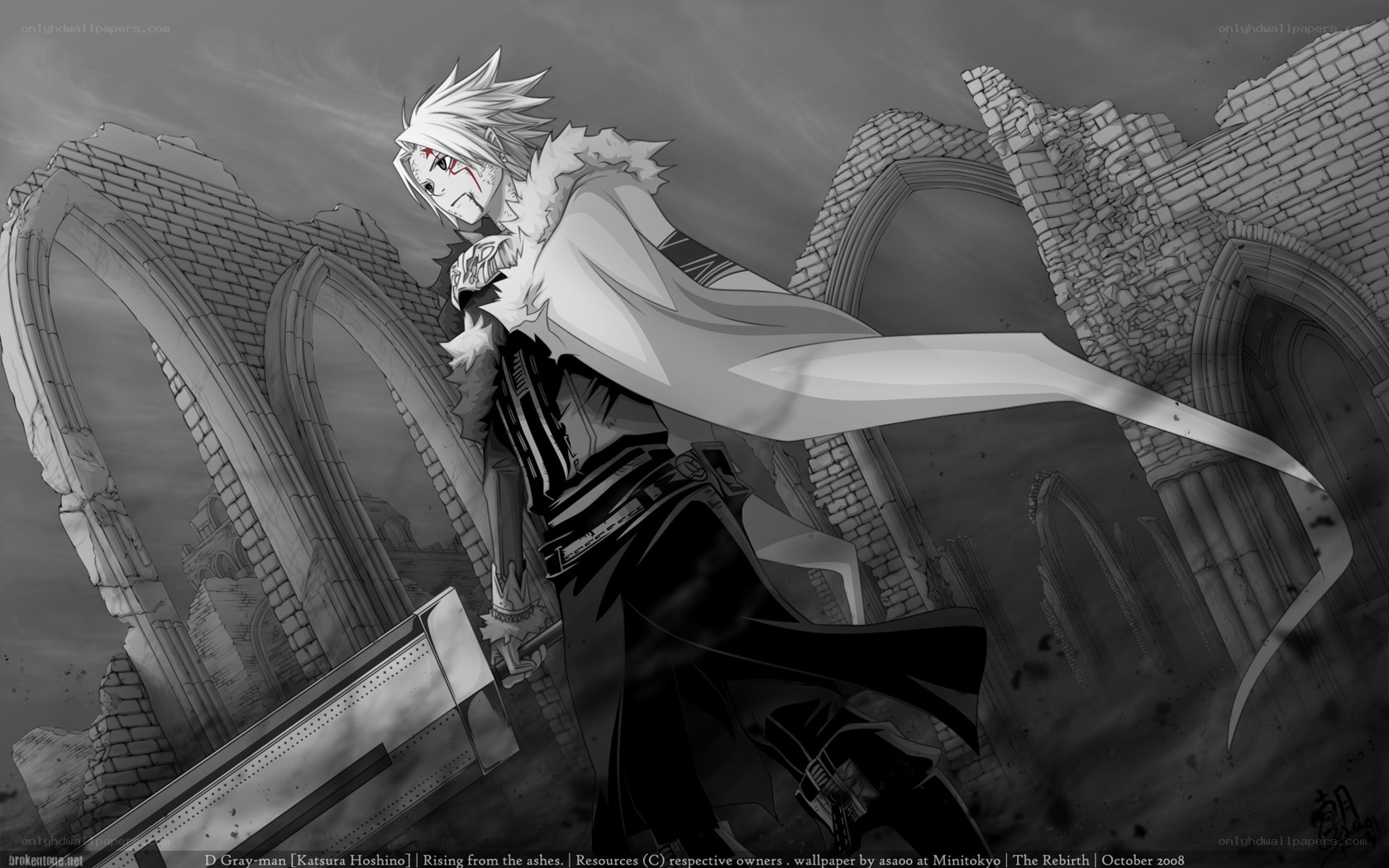 Gray-man rising from ruins