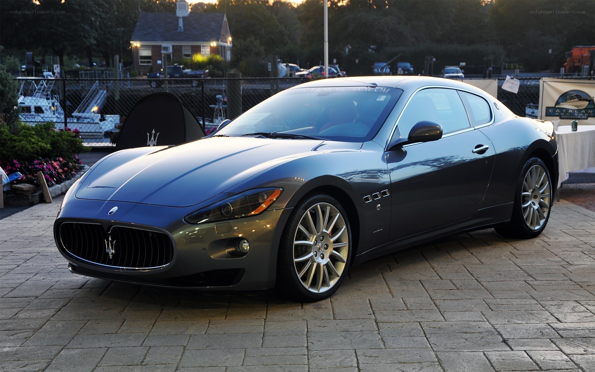 Gray Maserati sports car