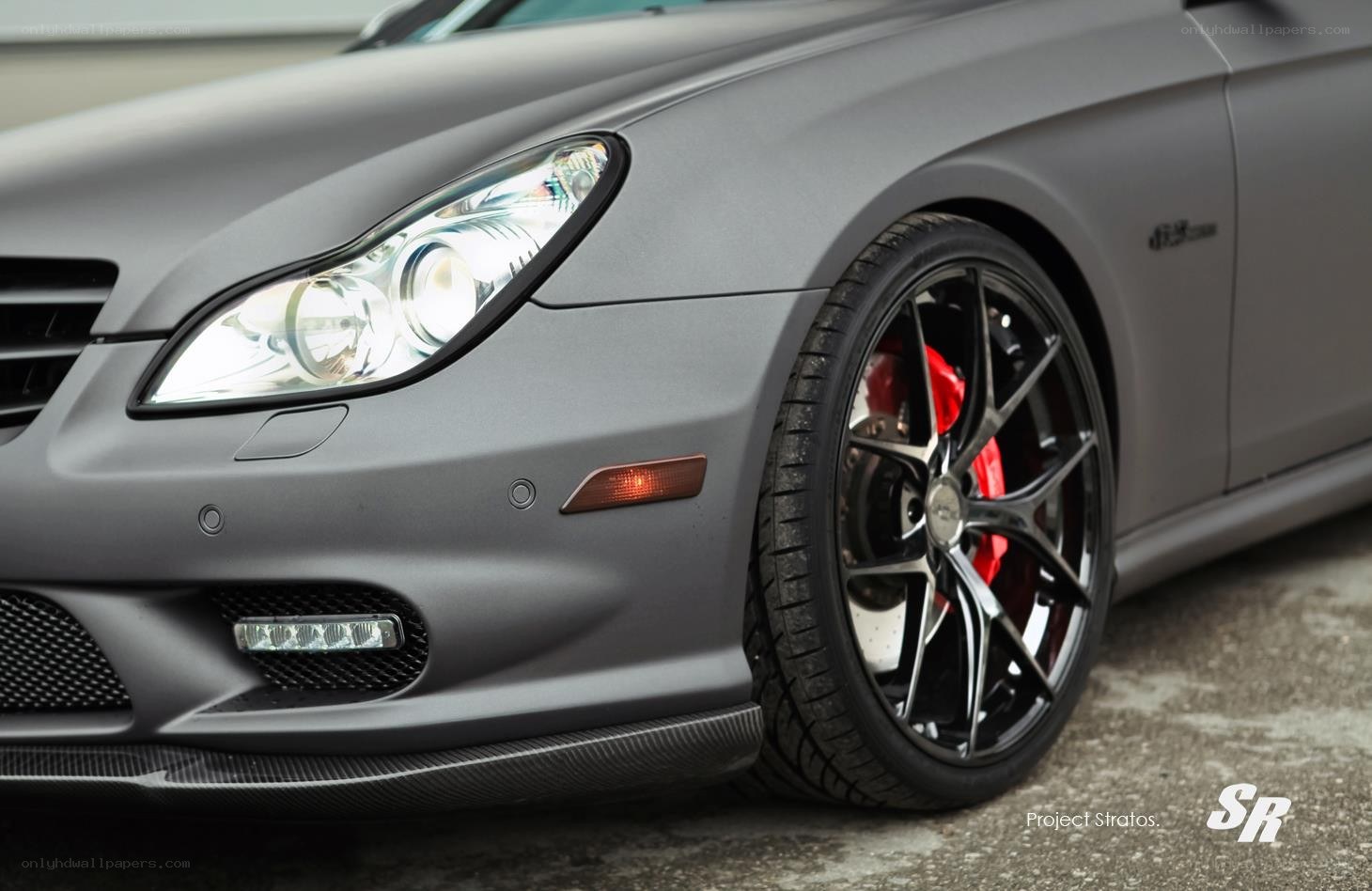 gray matte sports car front