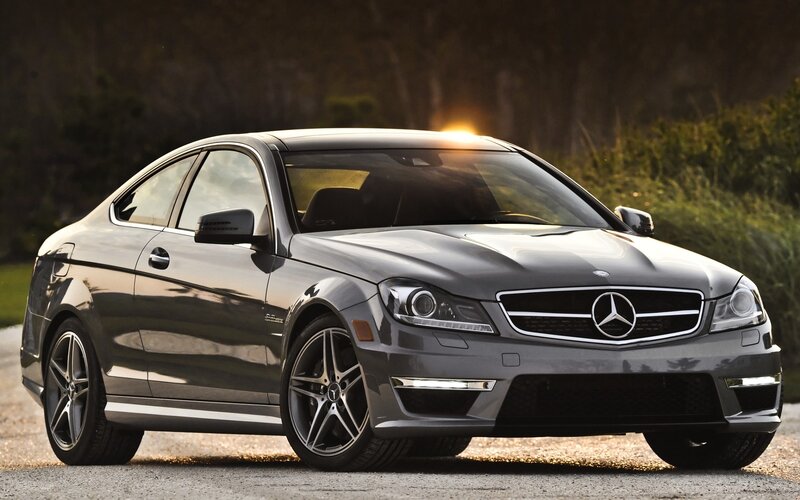 Gray Mercedes-benz Coupe — Dramatic, Sunset