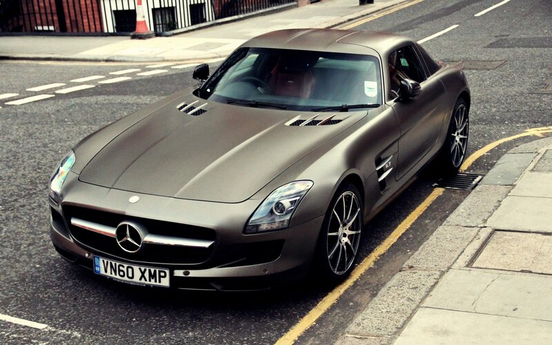 gray mercedes sports car